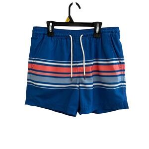 American Eagle AE 5.5" stripped men's swim trunks‎ blue size small